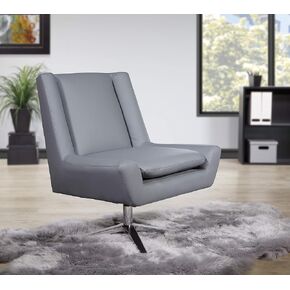 Office Star FL Series Faux Leather Swivel Guest Chair with Aluminum Base, Black