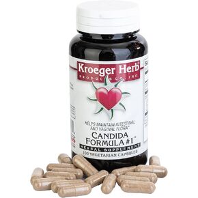 Kroeger Herb, Candida Formula #1 Cleanse Supplement for Women & Men - Supports Normal Levels of Yeast and Candida - Healthy Balance of Flora with Herbs, Intestinal Supplement - 100 Capsules