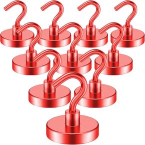 VNDUEEY Magnetic Hooks, 80 Lbs Heavy Duty Magnet Hooks Cruise for Hanging, Super Strong Magnetic Hooks for Cruise Cabin, Refrigerator, Classroom, Magnetic Metal Hooks for Grill (Silver, Pack of 10)