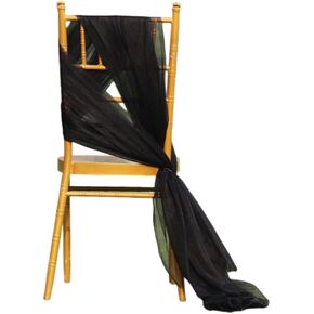 10 PCs Chiffon Chair Decoration 59" x 78" Tulle Aisle Chair Sashes for Wedding Party Event Banquet, White