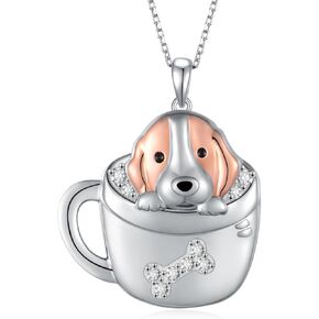 Feijiesi Pug Gifts 925 Sterling Silver Cute Pug Necklace Dog Jewelry Gifts for Women Girls Pug Lovers