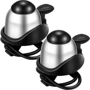 2 Pieces Bike Bell Adjustable Bike Ring Bell Aluminum Bike Ring Bicycle Bell Cycling Ringing Horn with Loud Sound Mini Bicycle Bell for Adults Kids Road Bike Mountain Bike Sports Bike (Black)