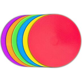 PIKZH Poly Spot Markers 9 inch Non-Slip Rubber Agility Training Markers Floor Dots Flat Field Cones for Football, Soccer, Basketball, School Exercise Drills, Dance Practice