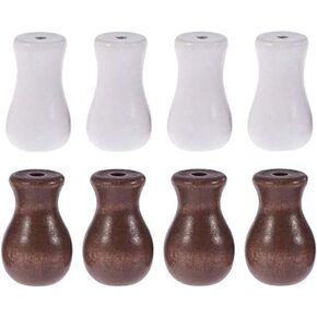 8 Pcs Wooden Window Blind Cord Knob Tassel Pull End Knob for Blinds Shades (White, Brown)