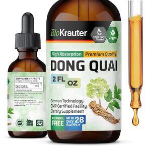 BIO KRAUTER Dong Quai Tincture - Organic Angelica Root Liquid Extract - Women’s Health Support - Alcohol and Sugar Free - Vegan Drops 4 Fl.Oz.