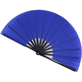Large Folding Fan Rave Clack Folding Hand Fan Festival Fans for Women Men, Chinese Japanes Kung Fu Tai Chi Bamboo Fan Hand Held Folding Fan for Music Festival, Performance, Party, (Red)