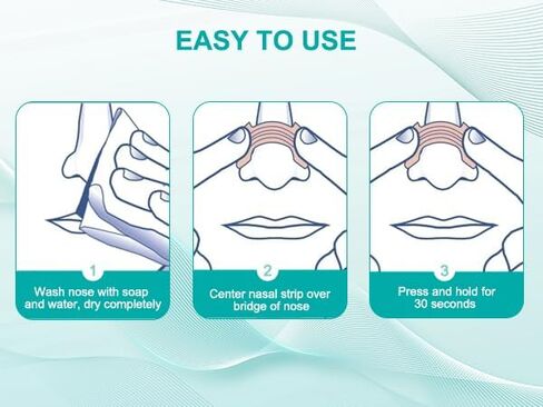 Nasal Strips for Snoring - Nose Strips for Breathing - Anti Snoring Solution & Nasal Congestion Relief Nose Tape for Sleeping - Black, Universal Fit, Extra Strength for Sensitive Skin in Saudi Arabia