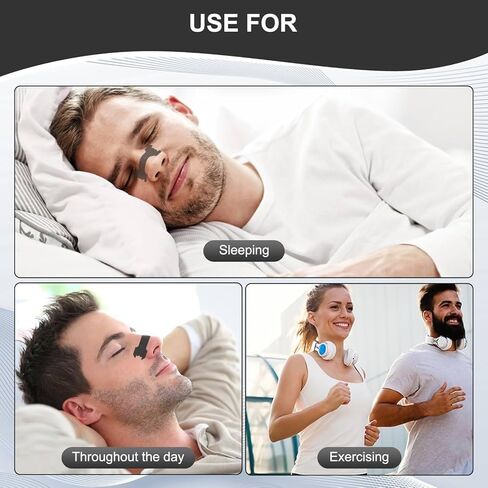 Nasal Strips for Snoring - Nose Strips for Breathing - Anti Snoring Solution & Nasal Congestion Relief Nose Tape for Sleeping - Black, Universal Fit, Extra Strength for Sensitive Skin in Saudi Arabia