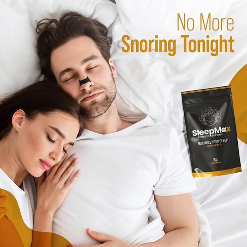Nasal Strips for Snoring - Nose Strips for Breathing - Anti Snoring Solution & Nasal Congestion Relief Nose Tape for Sleeping - Black, Universal Fit, Extra Strength for Sensitive Skin in Saudi Arabia