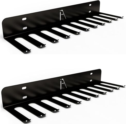 رف تخزين الصالة الرياضية أوميغا من الولايات المتحدة الأمريكية 9 أو 11 خطاف منظم حائط لصالة الألعاب الرياضية شديد التحمل - تخزين ملحقات الصالة الرياضية - أشرطة المقاومة، حبال القفز، الحدائد، أحزمة الرفع، ملحقات الكابلات in Kuwait