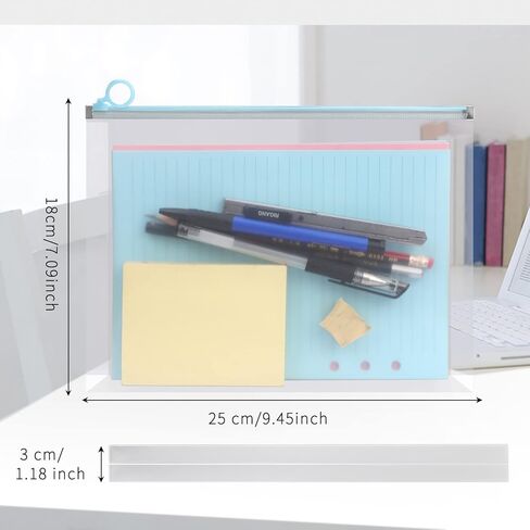 مظاريف بلاستيكية، [8 قطع] مجلدات ملفات بحجم حرف A5، مظاريف بولي بسحاب، حقيبة محفظة مستندات شفافة قابلة للتوسيع مع سحاب للمدرسة واللوازم المكتبية، 9.8 × 7.1 بوصة، مزيج الألوان in Kuwait