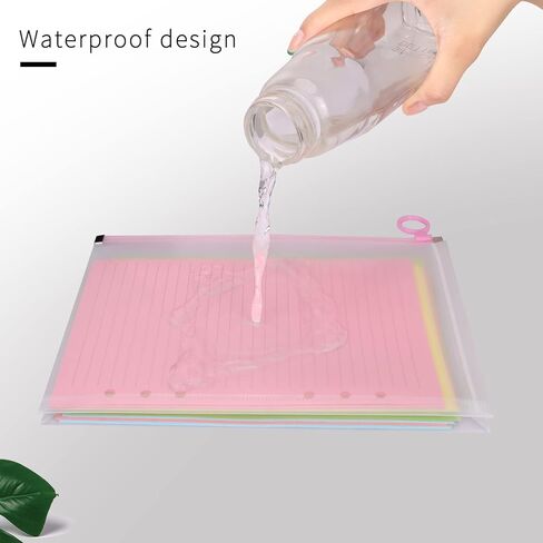 مظاريف بلاستيكية، [8 قطع] مجلدات ملفات بحجم حرف A5، مظاريف بولي بسحاب، حقيبة محفظة مستندات شفافة قابلة للتوسيع مع سحاب للمدرسة واللوازم المكتبية، 9.8 × 7.1 بوصة، مزيج الألوان in Kuwait