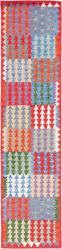 سجادة SAFAVIEH Aspen Collection - 2'3" x 9'، أحمر وأزرق، صوف بوهو مصنوع يدويًا، مثالية للمناطق ذات حركة المرور العالية في غرفة المعيشة وغرفة النوم (APN411Q) in Saudi Arabia