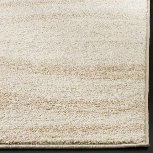 SAFAVIEH Adirondack Collection Area Rug - 8' Square, Cream & Champagne, Modern Wave Distressed Design, Non-Shedding & Easy Care, Ideal for High Traffic Areas in Living Room, Bedroom (ADR125W) in Saudi Arabia