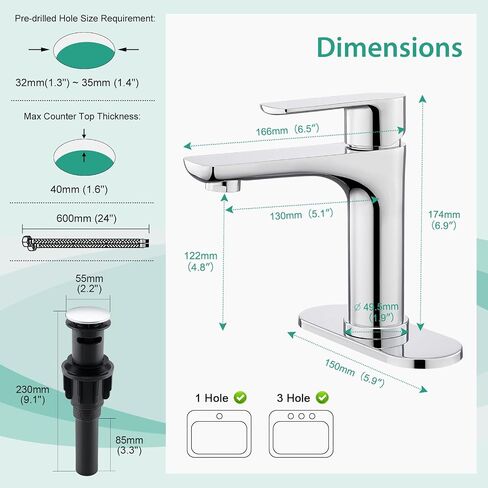 Faustina Gold Bathroom Faucet Single Hole Bathroom Faucet,Three Holes Bathroom Faucet Vessel Sink Faucet, Basin Faucets with Pop Up Drain，Bar Vanity Faucet in Saudi Arabia