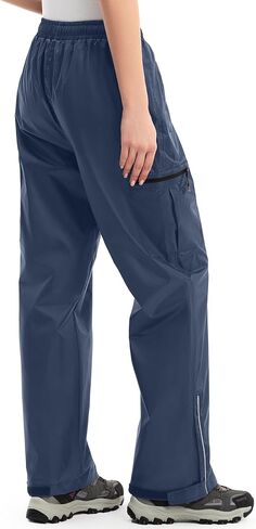 Women's Rain Pants Lightweight Waterproof Reflective,Windproof Breathable Gear Over Work for Hiking Cycling Outdoor Fishing in Saudi Arabia