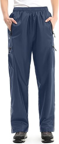 Women's Rain Pants Lightweight Waterproof Reflective,Windproof Breathable Gear Over Work for Hiking Cycling Outdoor Fishing in Saudi Arabia