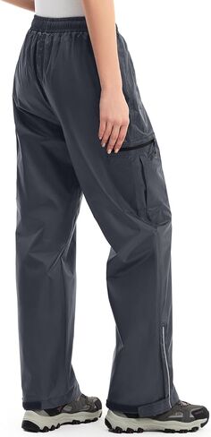 Women's Rain Pants Lightweight Waterproof Reflective,Windproof Breathable Gear Over Work for Hiking Cycling Outdoor Fishing in Saudi Arabia