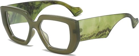 LJCZKA Thick Frame Blue Light Glasses Women Men Oversized Fashion Square Computer Glasses Anti Eyestrain Eyeglasses in Kuwait