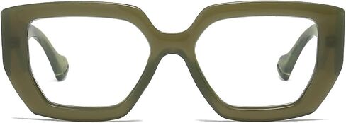 LJCZKA Thick Frame Blue Light Glasses Women Men Oversized Fashion Square Computer Glasses Anti Eyestrain Eyeglasses in Kuwait