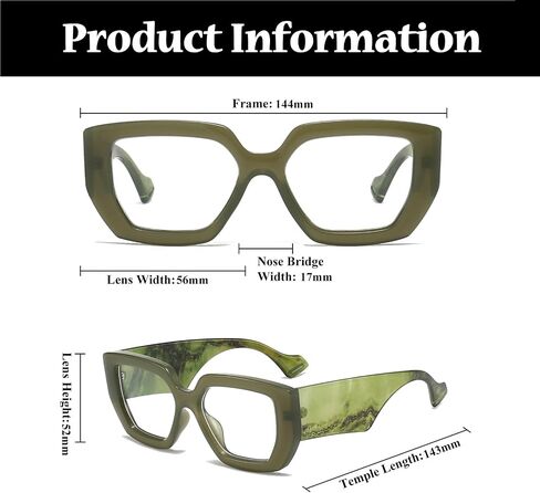 LJCZKA Thick Frame Blue Light Glasses Women Men Oversized Fashion Square Computer Glasses Anti Eyestrain Eyeglasses in Kuwait