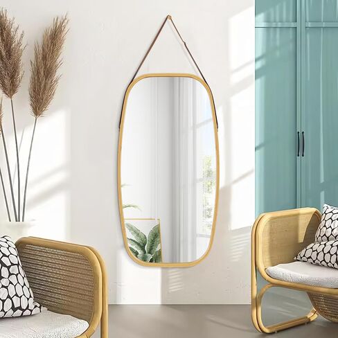 AAZZKANG مرآة معلقة مرايا مستطيلة للجدار مع إطار خشبي مرآة حائط صغيرة حديثة لغرفة النوم والحمام وغرفة المعيشة ديكور المنزل in Kuwait