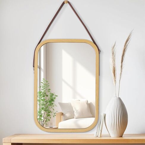 AAZZKANG Hanging Mirror Rectangular Mirrors for Wall with Wood Frame Modern Small Wall Mirror for Bedroom Bathroom Living Room Home Decor in Saudi Arabia