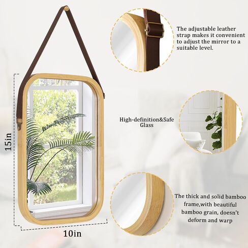 AAZZKANG Hanging Mirror Rectangular Mirrors for Wall with Wood Frame Modern Small Wall Mirror for Bedroom Bathroom Living Room Home Decor in Saudi Arabia