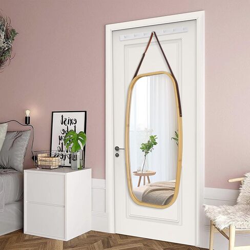 AAZZKANG مرآة معلقة مرايا مستطيلة للجدار مع إطار خشبي مرآة حائط صغيرة حديثة لغرفة النوم والحمام وغرفة المعيشة ديكور المنزل in Kuwait