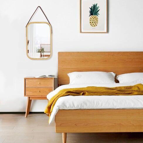 AAZZKANG Hanging Mirror Rectangular Mirrors for Wall with Wood Frame Modern Small Wall Mirror for Bedroom Bathroom Living Room Home Decor in Saudi Arabia