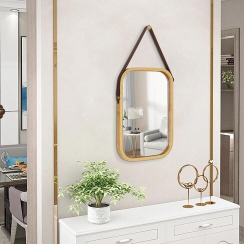 AAZZKANG Hanging Mirror Rectangular Mirrors for Wall with Wood Frame Modern Small Wall Mirror for Bedroom Bathroom Living Room Home Decor in Saudi Arabia