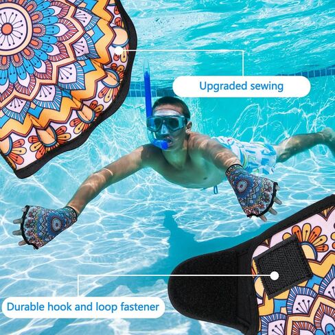 2 Pairs Swimming Gloves Aquatic Swim Training Gloves Webbed Fitness Water Resistance Training Gloves for Swimming Diving in Kuwait