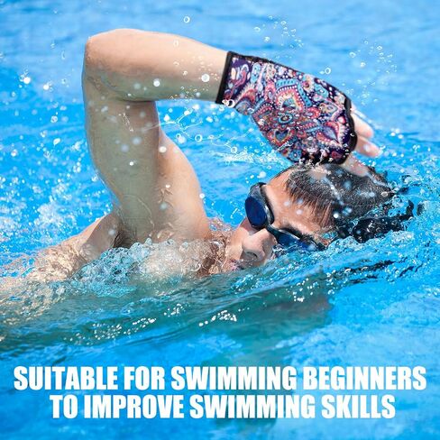 2 Pairs Swimming Gloves Aquatic Swim Training Gloves Webbed Fitness Water Resistance Training Gloves for Swimming Diving in Kuwait