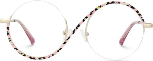 Zeelool Chic Semi-rimless Round Eyeglasses Frames for Women Fashion Blue Light Glasses with Spring Hinges in Saudi Arabia