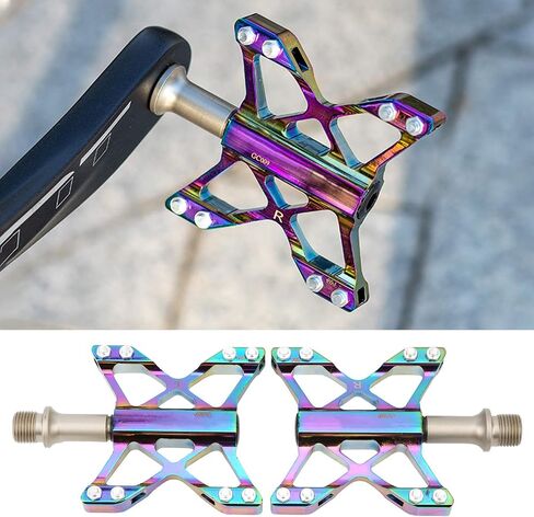 SUNGOOYUE Bike Pedals, 1 Pair Aluminum Alloy Butterfly Shape Foot Bearing Pedals for Mountain Bike Folding in Saudi Arabia
