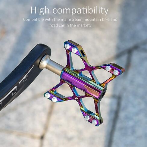 SUNGOOYUE Bike Pedals, 1 Pair Aluminum Alloy Butterfly Shape Foot Bearing Pedals for Mountain Bike Folding in Saudi Arabia