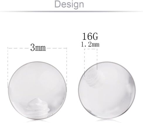 Ruifan 10PCS Clear UV Acrylic Replacement Balls Retainer Body Jewelry Piercing Barbell Parts 16G 14G in Saudi Arabia