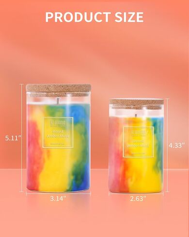 Rose Candle| Scented Candles | Hand-Poured Soy Wax Candles | 90-Hour Burn Time |Vibrant Romance Aromatherapy Candle |Oil Painting Effect| Candle Gifts for Women|15oz in Saudi Arabia