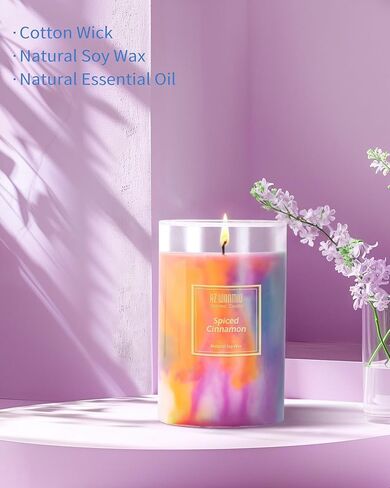 Rose Candle| Scented Candles | Hand-Poured Soy Wax Candles | 90-Hour Burn Time |Vibrant Romance Aromatherapy Candle |Oil Painting Effect| Candle Gifts for Women|15oz in Saudi Arabia