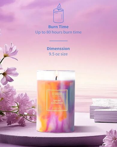Rose Candle| Scented Candles | Hand-Poured Soy Wax Candles | 90-Hour Burn Time |Vibrant Romance Aromatherapy Candle |Oil Painting Effect| Candle Gifts for Women|15oz in Saudi Arabia