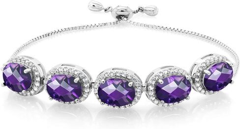 Gem Stone King 925 Sterling Silver Pink Mystic Topaz Tennis Bracelet For Women (12.05 Cttw, Oval 9X7MM, Gemstone Birthstone, Fully Adjustable Up to 9 Inch) in Saudi Arabia