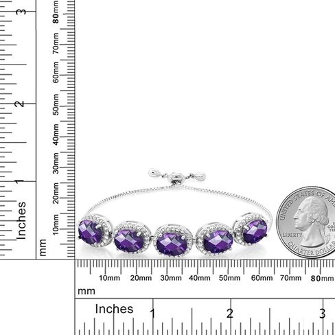 Gem Stone King 925 Sterling Silver Pink Mystic Topaz Tennis Bracelet For Women (12.05 Cttw, Oval 9X7MM, Gemstone Birthstone, Fully Adjustable Up to 9 Inch) in Saudi Arabia