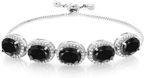 Gem Stone King 925 Sterling Silver Pink Mystic Topaz Tennis Bracelet For Women (12.05 Cttw, Oval 9X7MM, Gemstone Birthstone, Fully Adjustable Up to 9 Inch) in Saudi Arabia