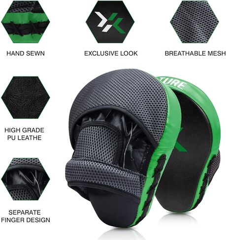 Essential Curved Boxing MMA Punching Mitts Boxing Pads w/Gift Box Hook & Jab Pads MMA Target Focus Punching Mitts Thai Strike Kick Shield in Saudi Arabia