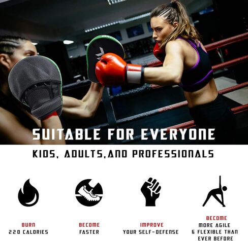 Essential Curved Boxing MMA Punching Mitts Boxing Pads w/Gift Box Hook & Jab Pads MMA Target Focus Punching Mitts Thai Strike Kick Shield in Saudi Arabia