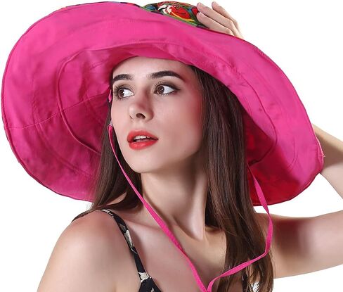 Packable Reversible Large Brim Floppy Sun Hat UPF 50 Sun Protection Travel Beach Hat in Kuwait