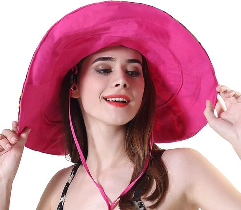 Packable Reversible Large Brim Floppy Sun Hat UPF 50 Sun Protection Travel Beach Hat in Kuwait