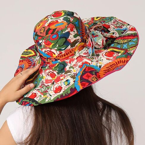 Packable Reversible Large Brim Floppy Sun Hat UPF 50 Sun Protection Travel Beach Hat in Kuwait