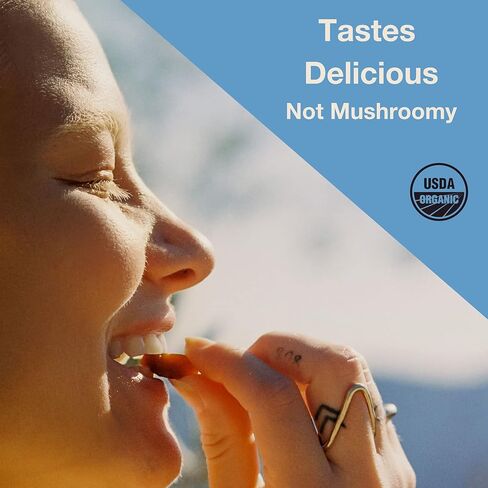 إحياء الفطر، عضوي، علكة ريشي الهادئة، 2.12 أونصة، غير معدلة وراثيًا، نباتي، خالي من الغلوتين، كيتو، خالي من منتجات الألبان in Kuwait