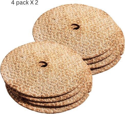 حزمة تخزين وغطاء من علبة تخزين مستديرة من Crispbread - مع أداة توزيع خبز الجاودار السويدية من Leksands Knäckebröd، الخبز المقرمش، العجين المخمر، 2 قطعة in Kuwait